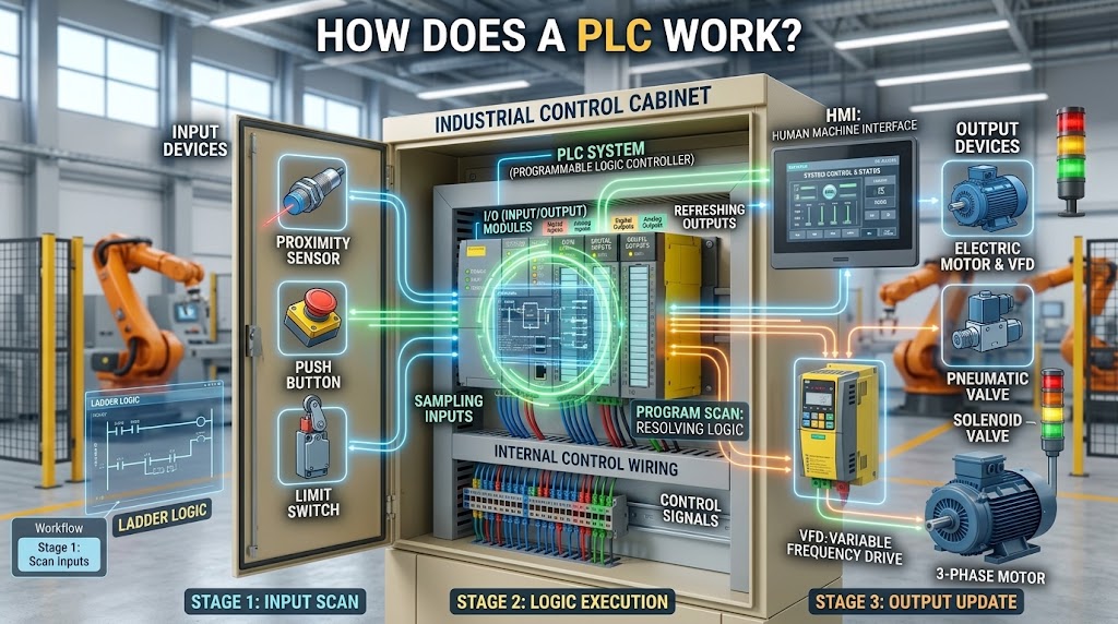 working principle of plc