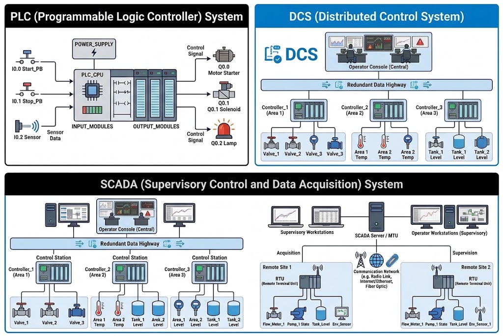 PLC vs DCS vs SCADA: What Is the Difference? plc, dcs & scada system